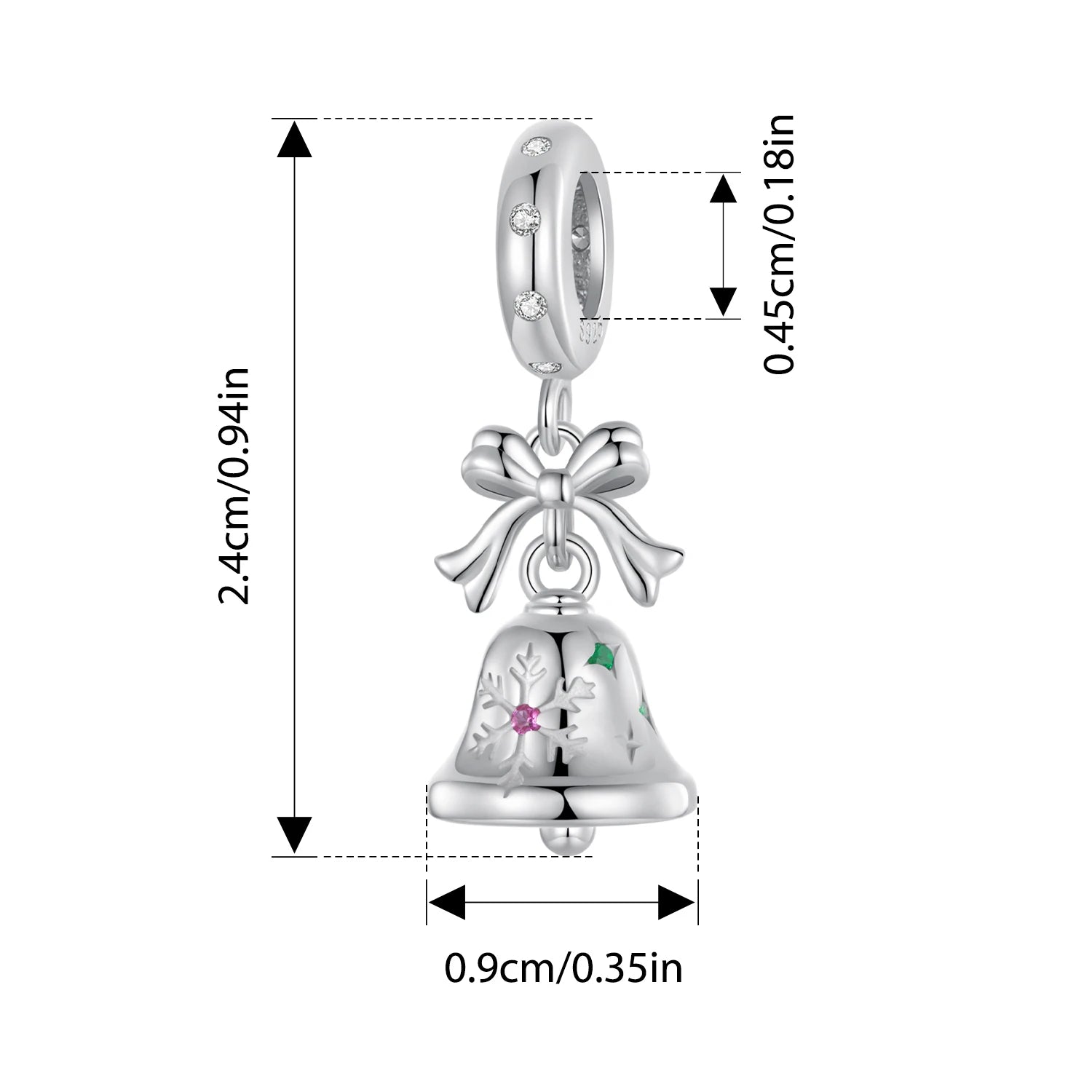 Bamoer Original 925 Sterling Silber Weihnachtsanhänger Bär Schneemann Passend für Original Armband Halskette Damen Geschenk Feiner Schmuck