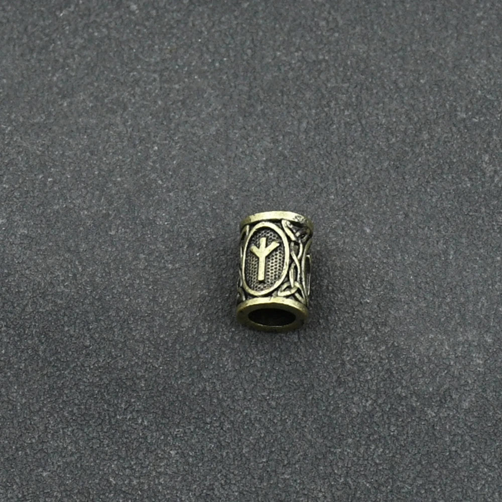 Hair Braid beard Dreadlock Beads rings tube Viking Rune Pattern Design for Hair Styling Accessories