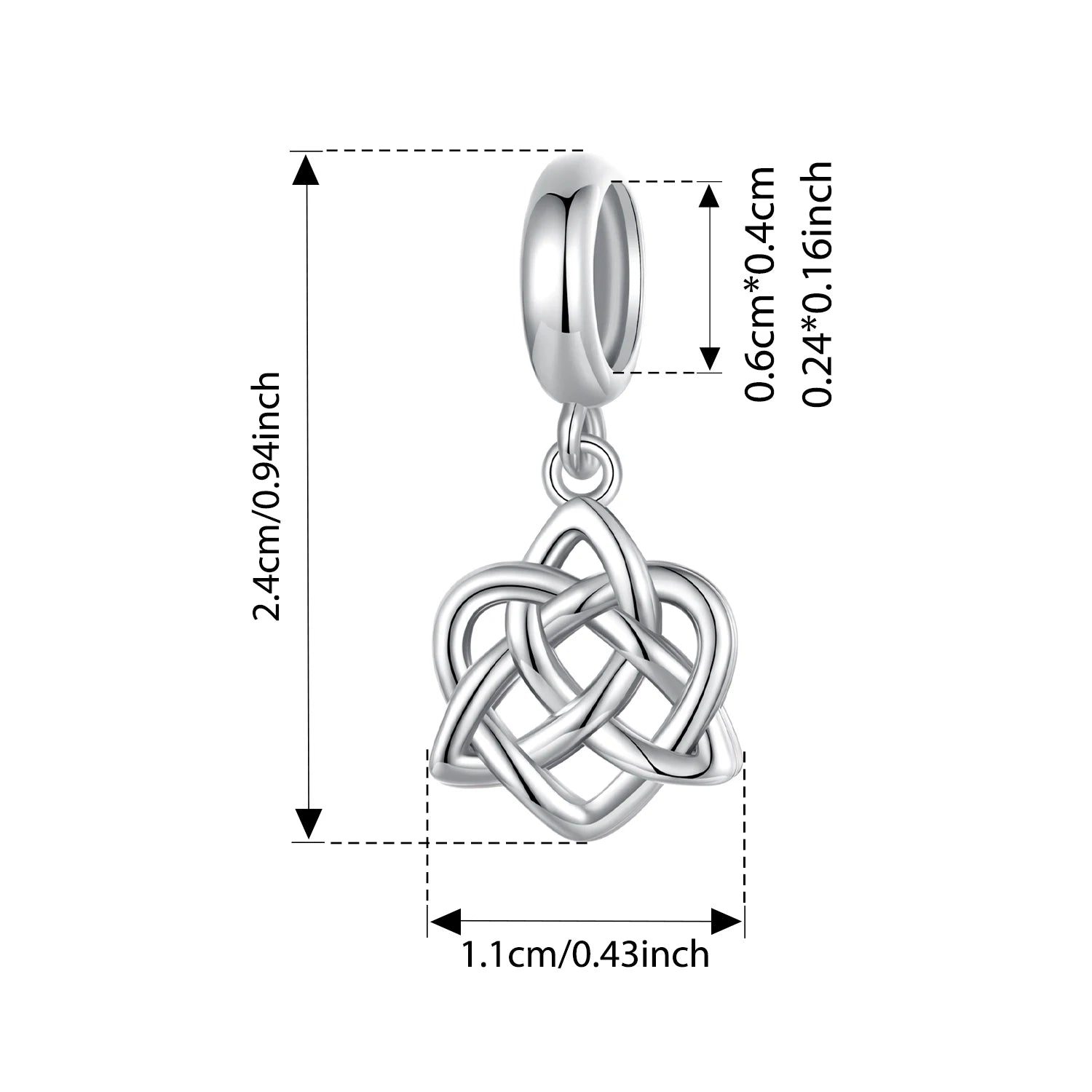 Pendentif nœud celtique original en argent sterling 925 Bamoer, amulette nordique, porte-bonheur, bijou raffiné pour femmes et hommes, idéal pour les fêtes vikings.