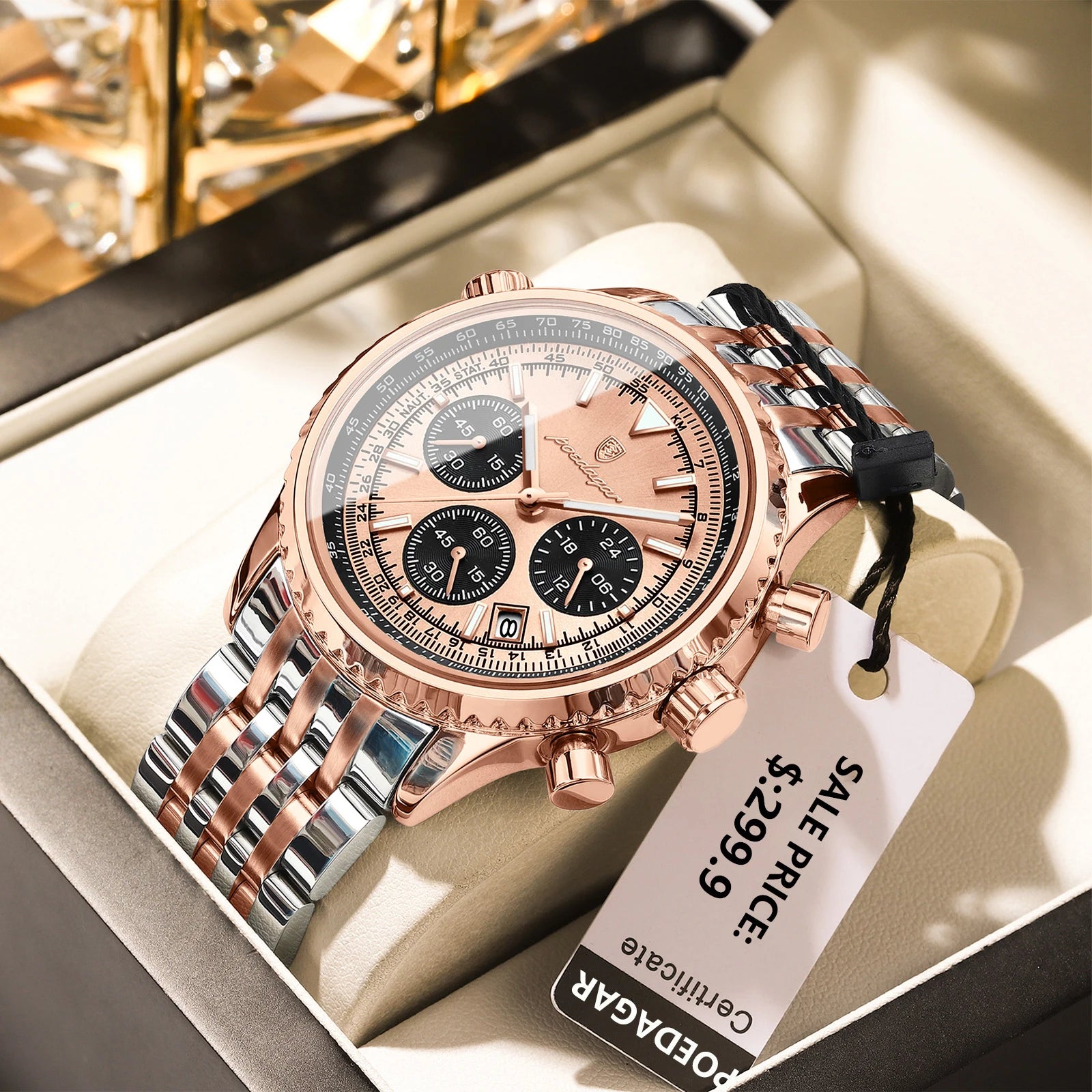 POEDAGAR Top Luxury Men Watches Luminous Date Waterproof Chronograph Quartz Man Watch Stainless Steel Sport Military Men's Watch - Madeinsea©