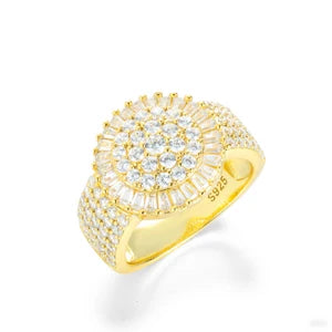 TUHE Unisex  Baguette Moissanite Men Rings Hip Hop Jewelry 925 Silver Rings Ice out VVS1 Moissanite With Certificate Men Rings