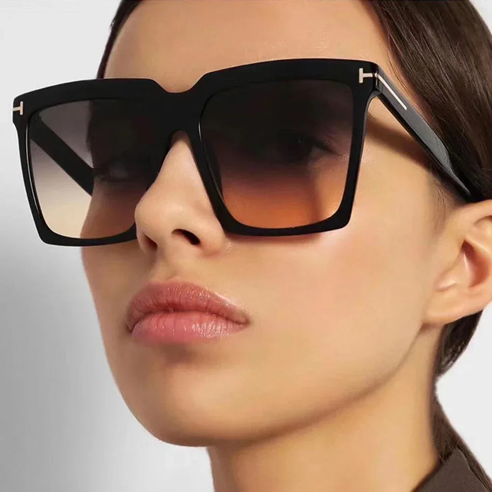 Square Sunglasses Women 2024 Vintage Brand Oversize T Women's Sun Glasses Black Gradient Female Glasses Men.s Oculos UV400 - Madeinsea©