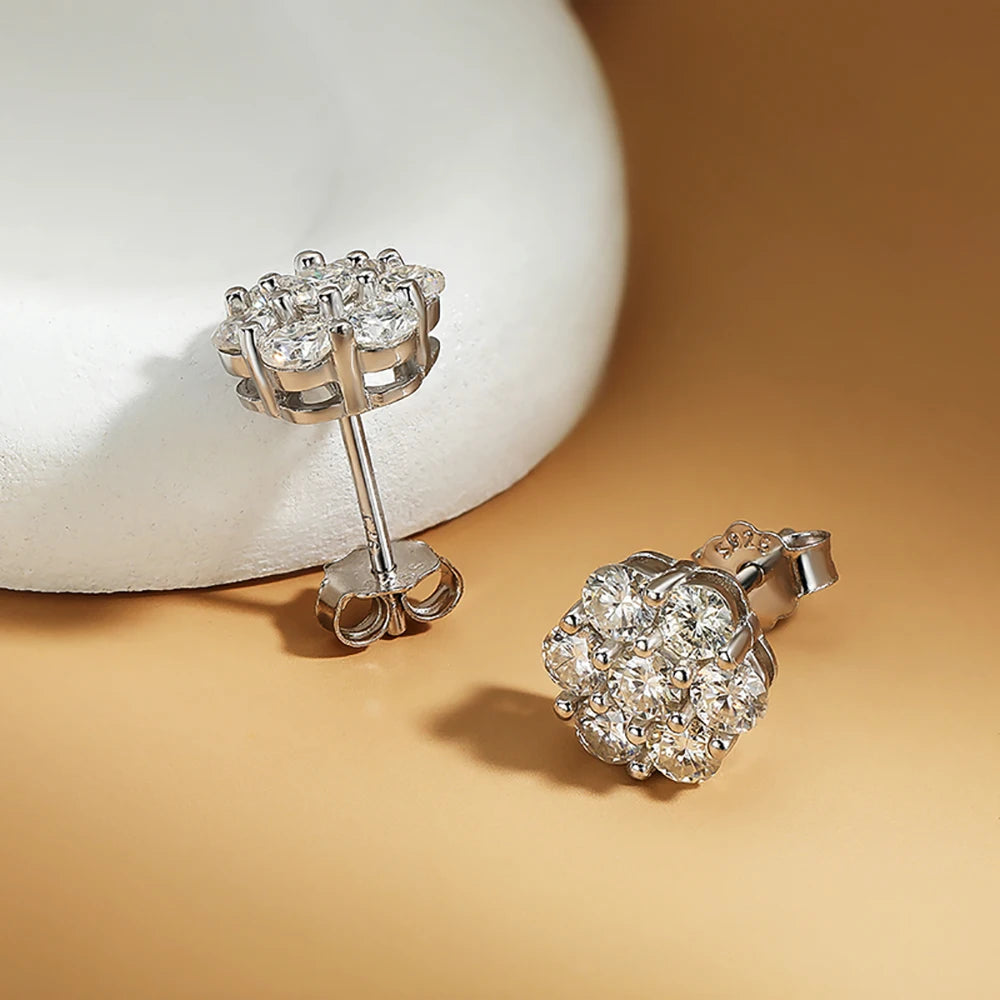 Serenity 3mm D Color Moissanite Earrings For Women Wedding 100% S925 Sterling Silver Plated 18K Stud EarringS Plated 18K Jewelry