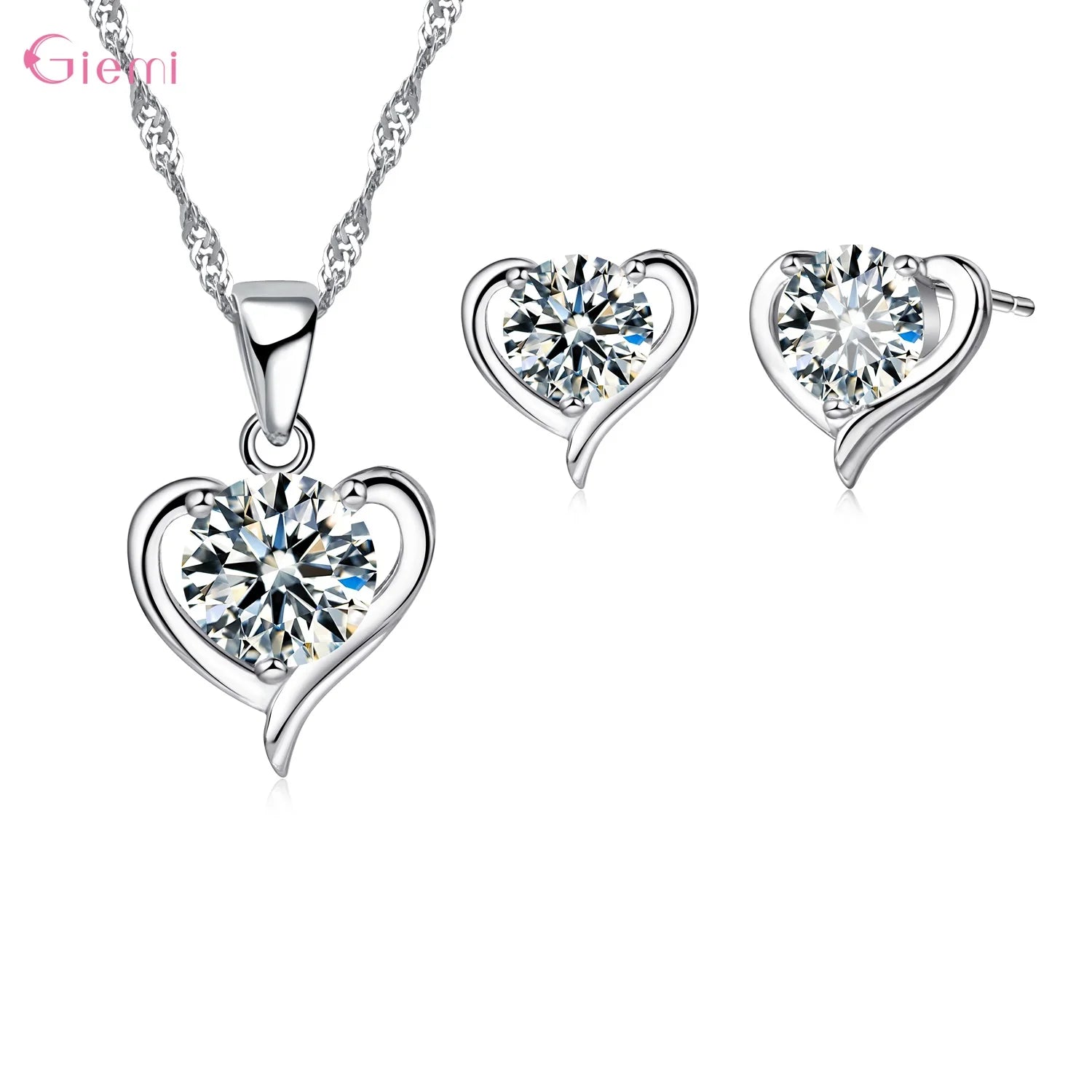 925 silber Neue Ankunft Vielfältigen Pfirsich Herz Form Mode Hochzeit Engagement Geschenk Halskette Ohrringe Schmuck Sets