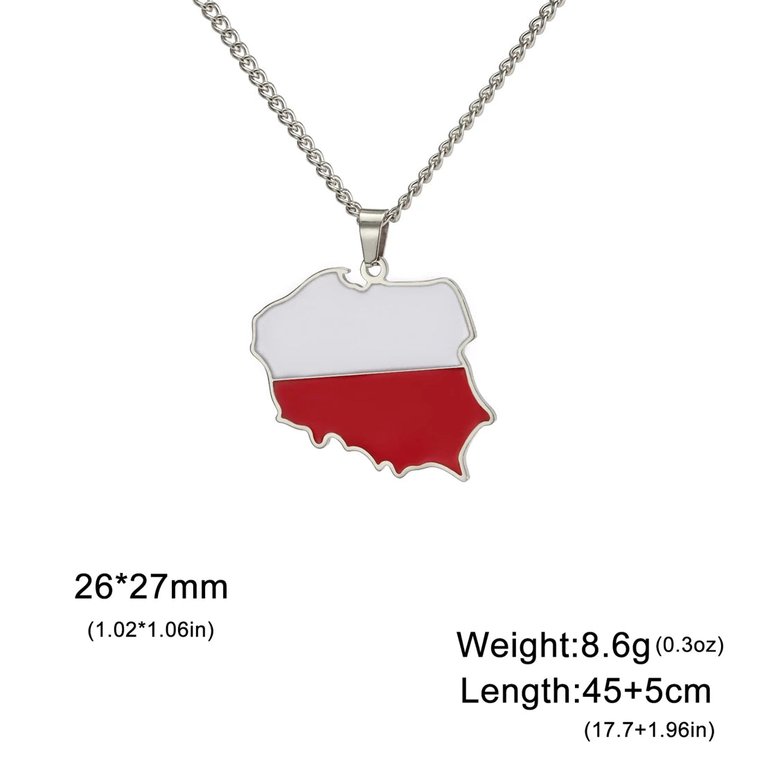 EUEAVAN European Country Map Necklace Stainless Steel Drip Oil Poland France Portugal Romania Ukraine Italy Germany Flag Jewelry