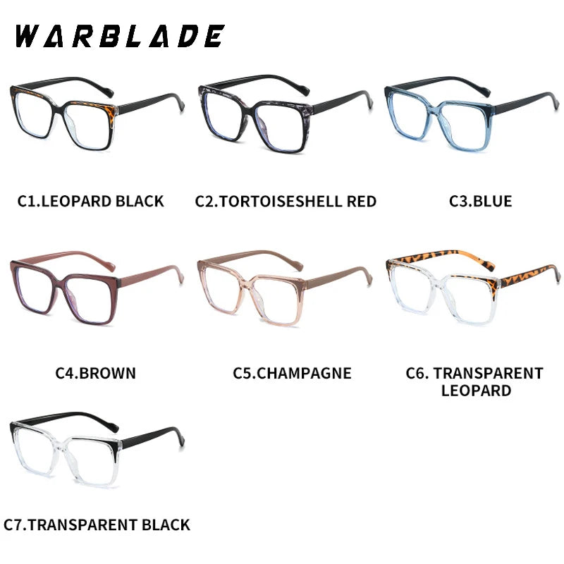 2025 TR90 Marke Designer Retro Übergroßen Quadratischen Anti Blau Licht Brille Frauen Männer Weibliche Brillen Optische Computer Brille