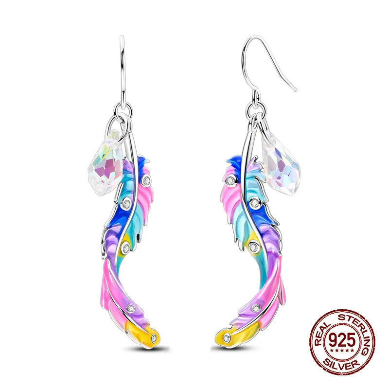 New Style 925 Sterling Silver Gemstone Lucky Four Leaf Clover Earrings Eardrop Simple Fine Jewelry Women Fashion Party Gift