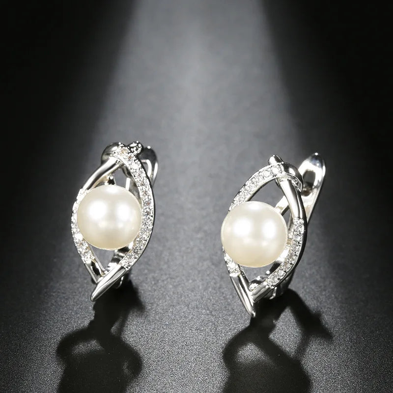 New 100% Natural Pearl Stud Earrings Genuine Natural Freshwater Pearls Earring Exquisite Jewelry Wedding Bridal Accessories