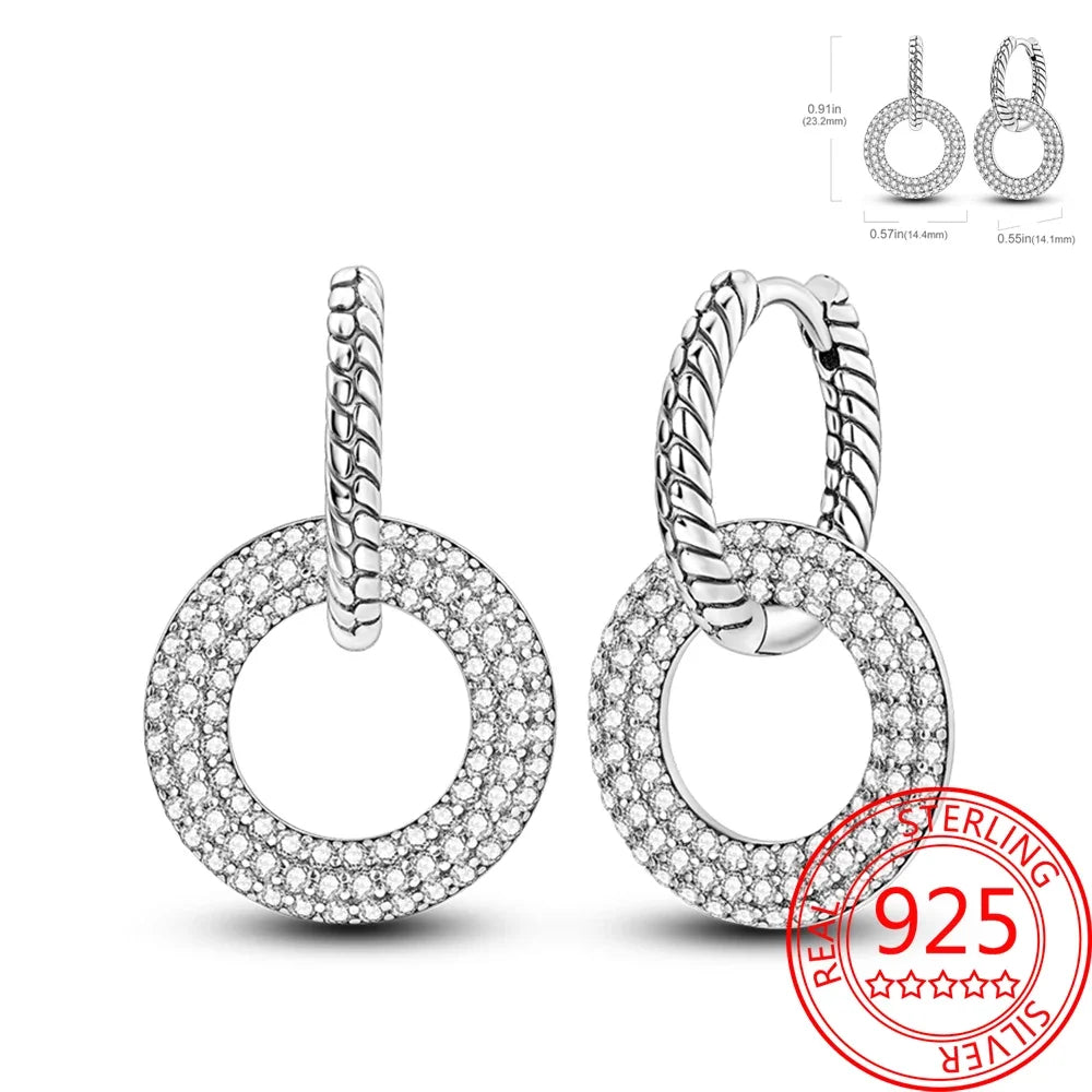 Ear Ring Series 925 Sterling Silver Star Moon Unicorn Tulip Flower Butterfly Bee Geometry Earrings Ladies Pairing with Jewelry