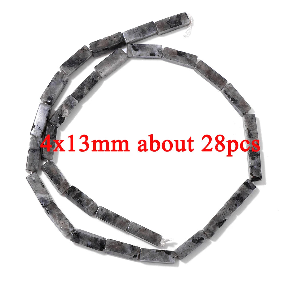 Natural Dark Labradorite Stone Bead Black Spectrolite Faceted Round Leaf Square Loose Spacer Beads For Jewelry Making Handmade