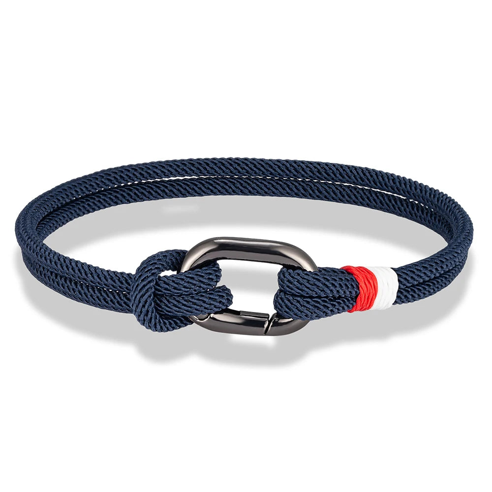 MKENDN Sport Style Handmade Braided 3mm Rope Bracelet Oval spring buckle Bracelet Couple Gift Leisure Accessories Homme Pulseria