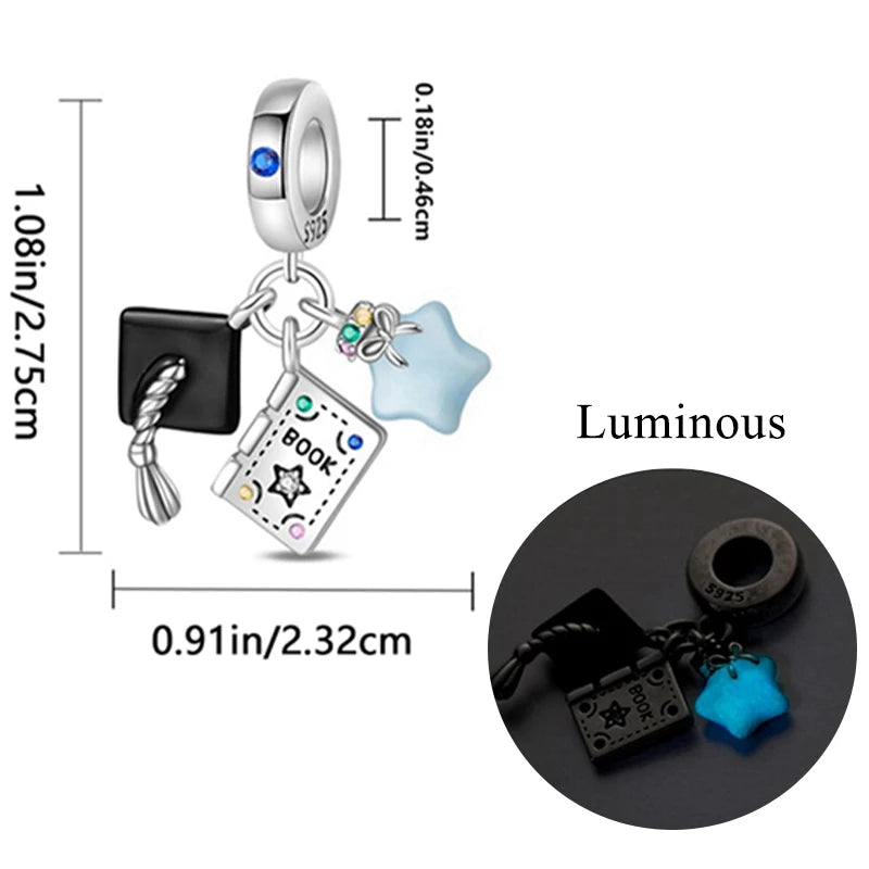 2024 neue 925 Sterling Silber Charms Glühwürmchen Sterne Glühende Leuchtende Charme Perlen für Original Anhänger Armbänder DIY Schmuck Geschenk