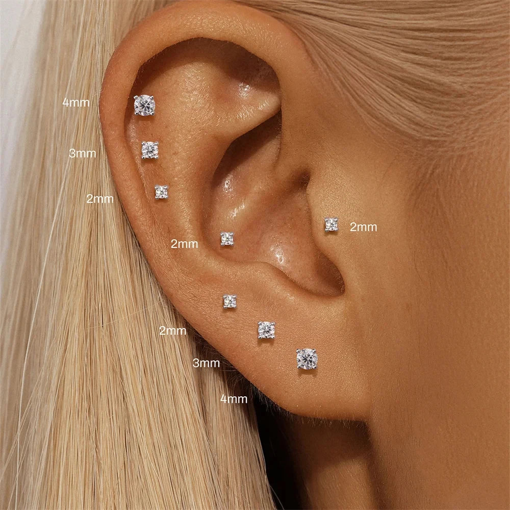Serenity 0.1-3ct Moissanite Earrings Women Men Gift S925 Sterling Silver Sparkling Lab Diamond Stud Earrings Plated 18K Jewelry - Madeinsea©