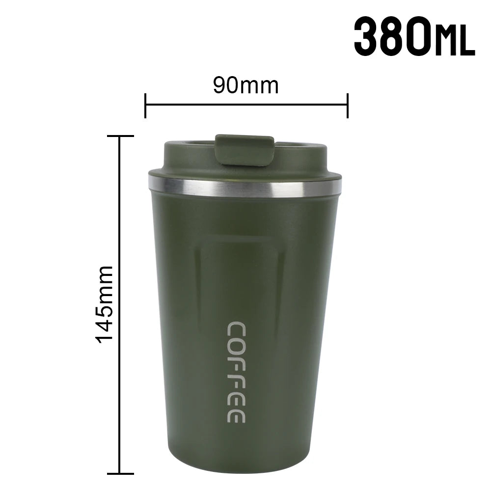 Coffee cup car thermos cup 380/510 ml leak-proof travel thermos cup tea and coffee double-layer stainless steel
