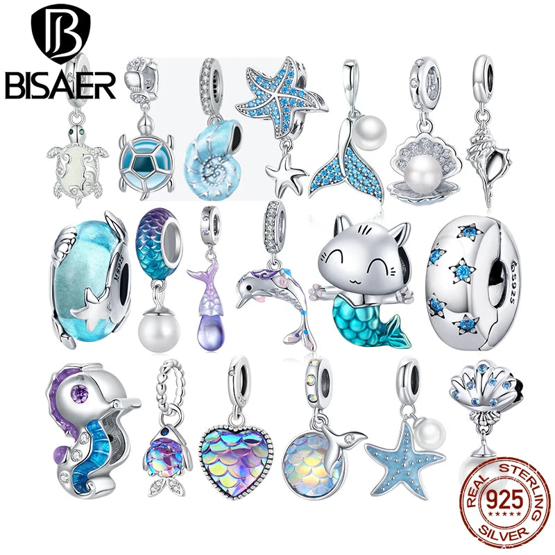 Sterling Silver Ocean Charms / Fish, Dolphin, Mermaid, Shell, Conch etc. - Madeinsea©
