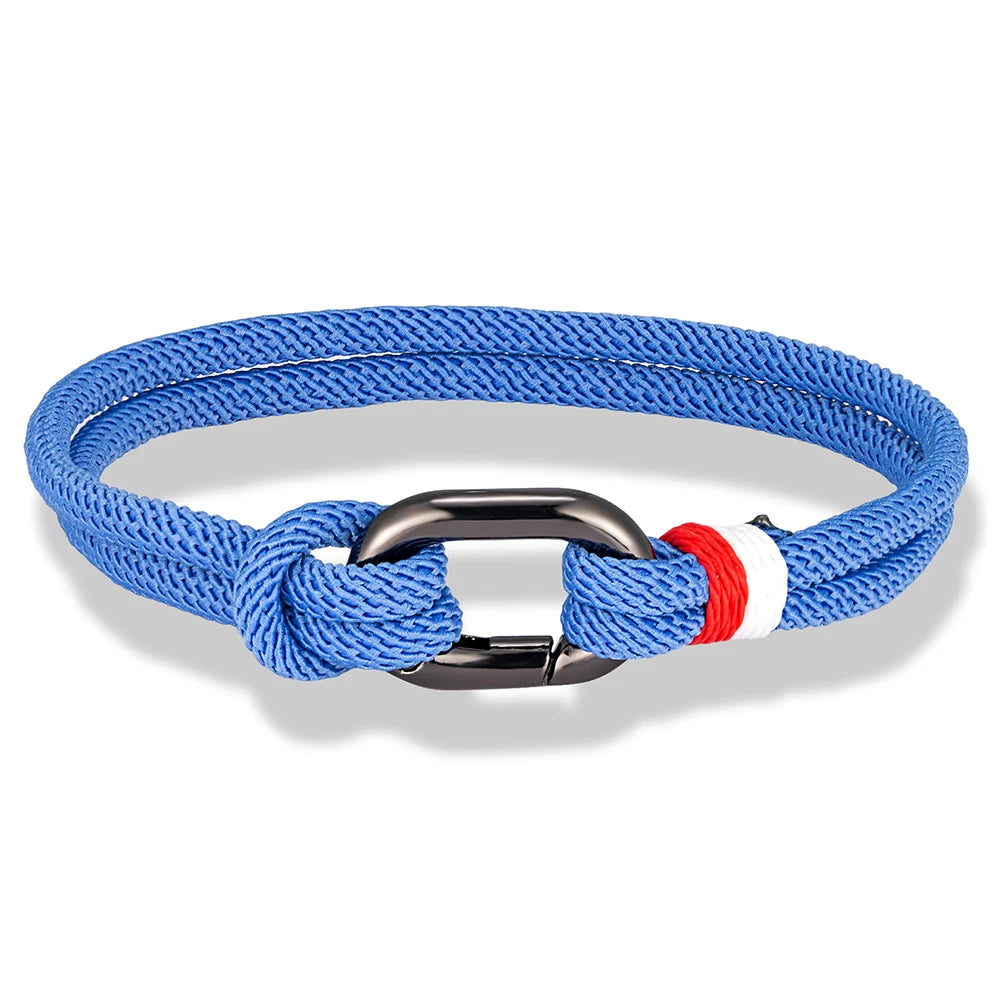 MKENDN Sport Style Handmade Braided 3mm Rope Bracelet Oval spring buckle Bracelet Couple Gift Leisure Accessories Homme Pulseria