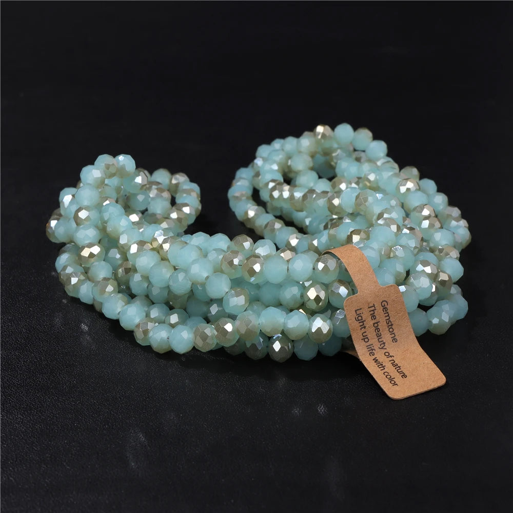 Wholesale 5 strand/lot Faceted Austrian Crystal Bead Rondelle Loose Spacer AB Color Glass Beads For Jewelry Making  Accessories