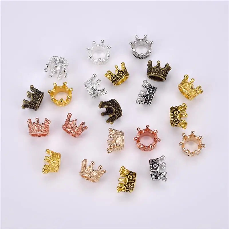 10pcs/20pcs Crown Charm Beads Connectors Charms End Beads Cap For DIY Jewelry Making Findings