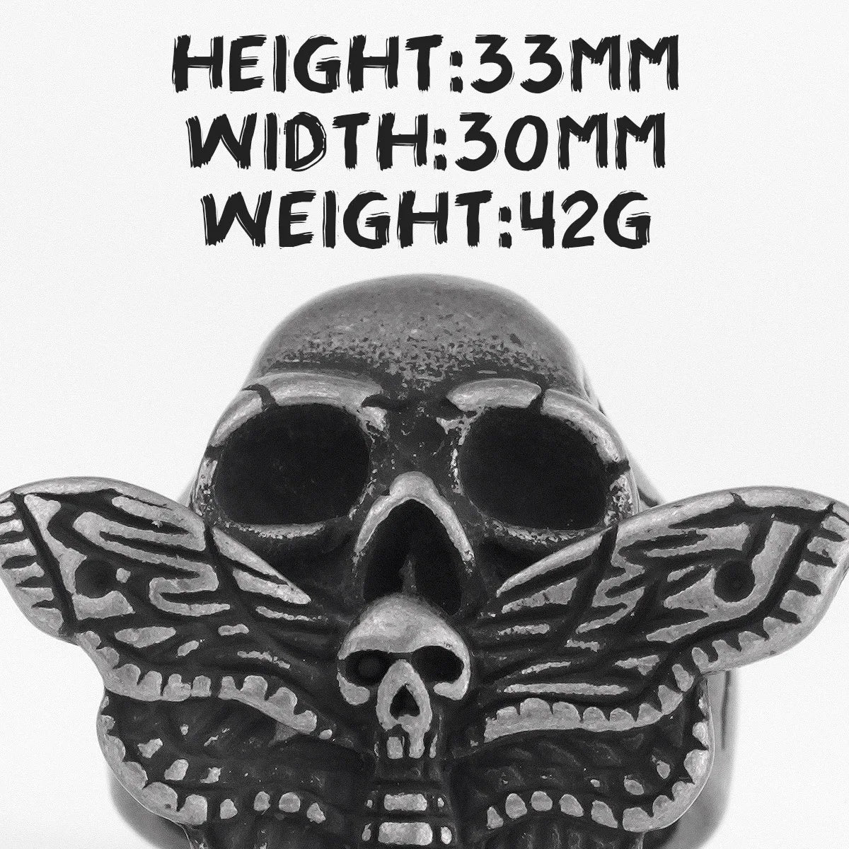 Retro Black Butterfly Skull Stainless Steel Mens Rings Punk Hyperbole for Male Boyfriend Biker Jewelry Creativity Gift Wholesale