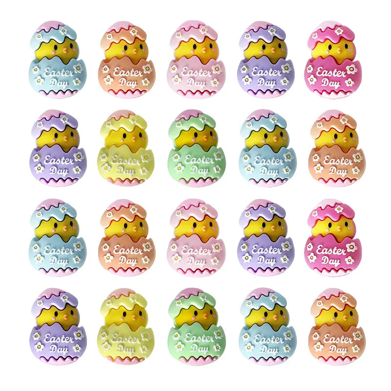 10pcs 3D Chick Silicone Beads Animal Focal beads For Jewelry Making DIY Pacifier Chain Bracelet Necklace Jewelry Accessories