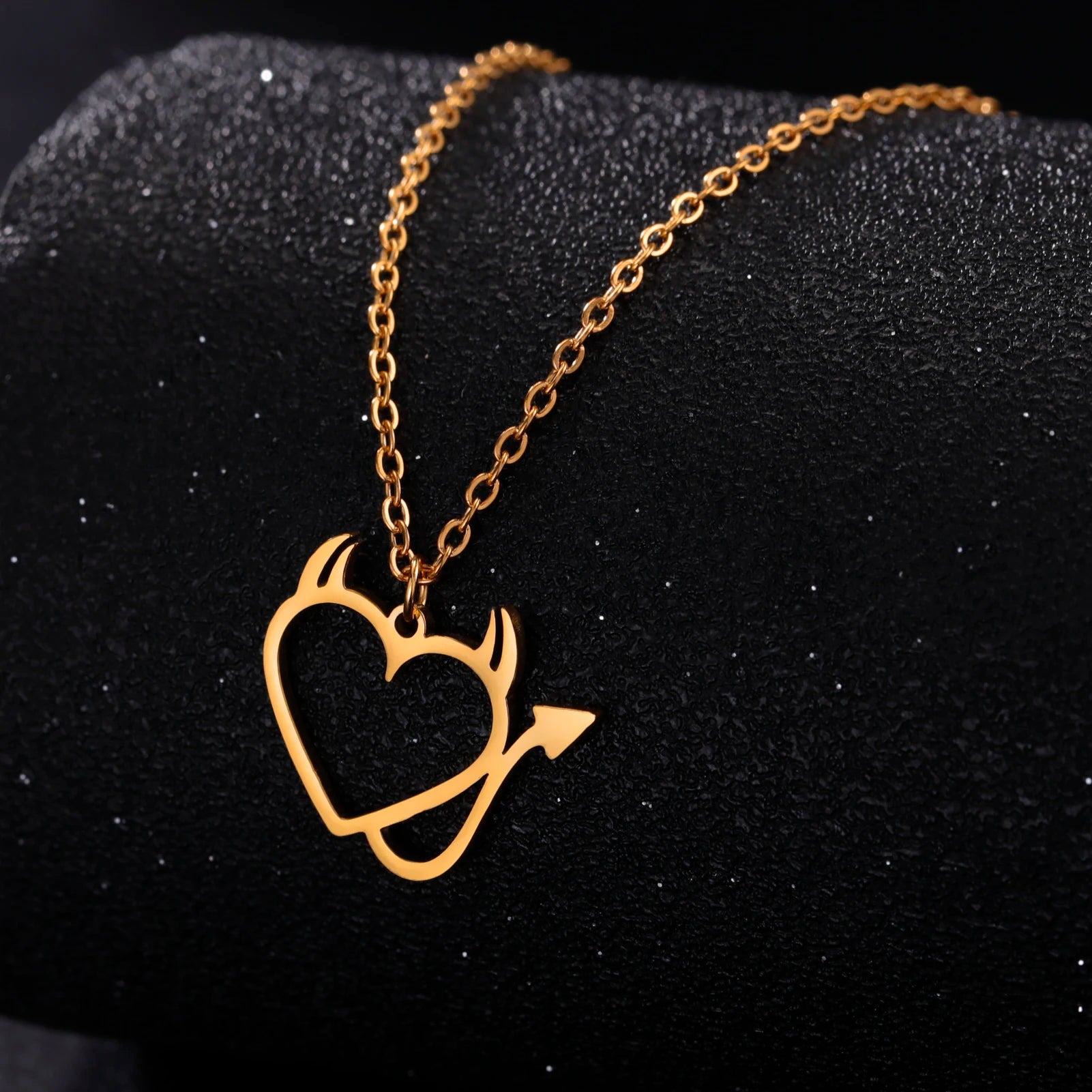 Sipuris Gothic Style Devil Demon Necklace For Women Men Stainless Steel Witchcraft Vintage Pendant Jewelry Couple Gifts