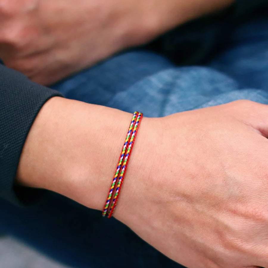 4 Colors Lucky Rope Bracelet For Men Grade A 2mm Thin String Charm Braslet Handmade Adjustable Friendship Braclet Boyfriend Gift