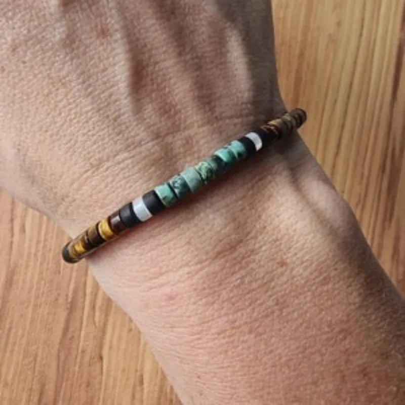 Turquoise and tiger Eye minimalist bracelet,