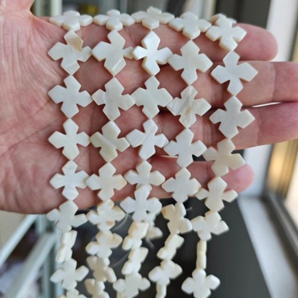 Natural White Mother of Pearl Shell Beads Oval Round Freshwater Shell Beads for Jewelry Making Necklace Bracelet DIY 15" - Madeinsea©
