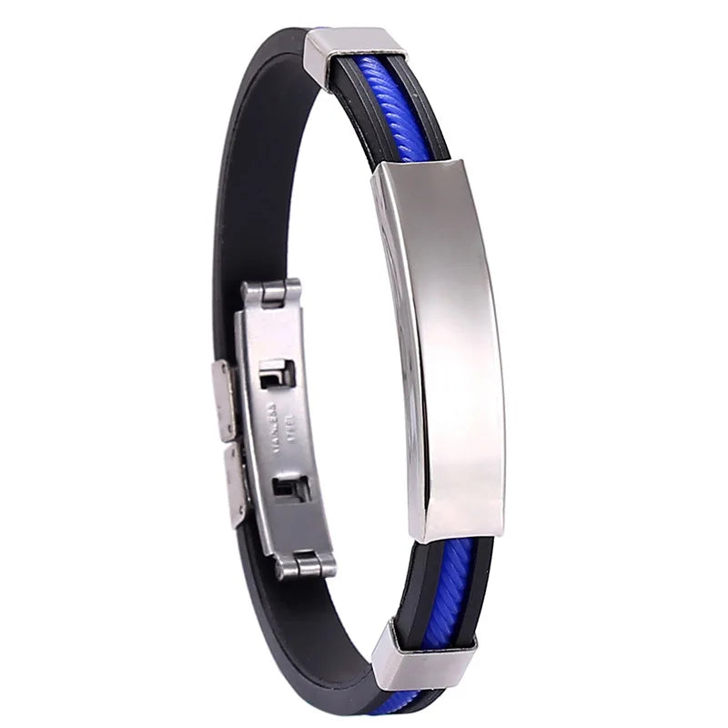Custom Logo Name Engrave Silicone Bracelet Inscription Friendship Bracelets For Women Men ID Bracelet Luxury Snap Button Jewelry