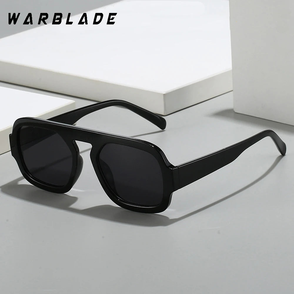 2025 Luxusmarke Design Retro Quadrat Doppelbrücken Sonnenbrille Damenmode Pilot Gradient Shades UV400 Männer Punk Sonnenbrille