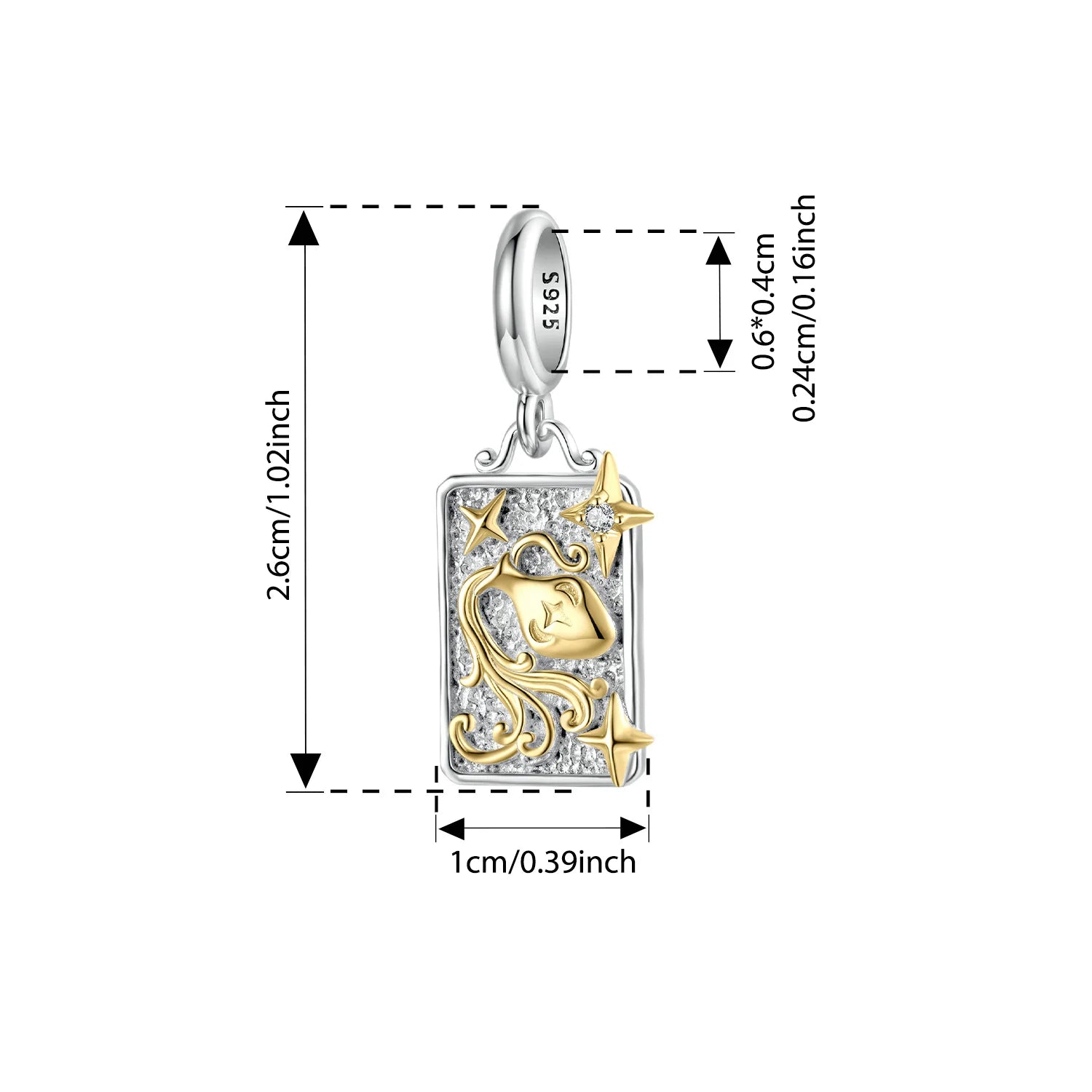 WOSTU 925 Sterling Silver Aquarius Pendant Zodiac Lucky Star Pedant Original  Fit for Women Bracelet Birthday Daily Fine Jewelry