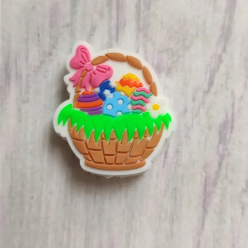20 stücke Ostern Silikon Perlen Cartoon BPA FREI Food Grade Silikon DIY Schnuller Kette Perlen Baby Zahnen Spielzeug Schmuck Zubehör