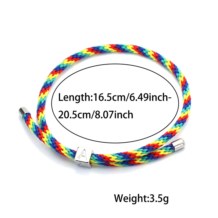 Stylish First Name Bracelet For Men Stainless Steel Metal Grade A Cord Braslet Adjustable Letter Braclet Gift For Him Pulseria