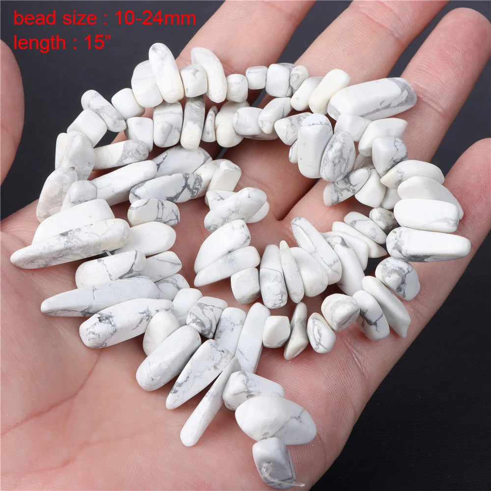 New Arrival Natural Howlite Stone Bead White Turquoises Loose Beads Jewelry Making Perles Gem Loose Beaded Diy Bracelet Necklace