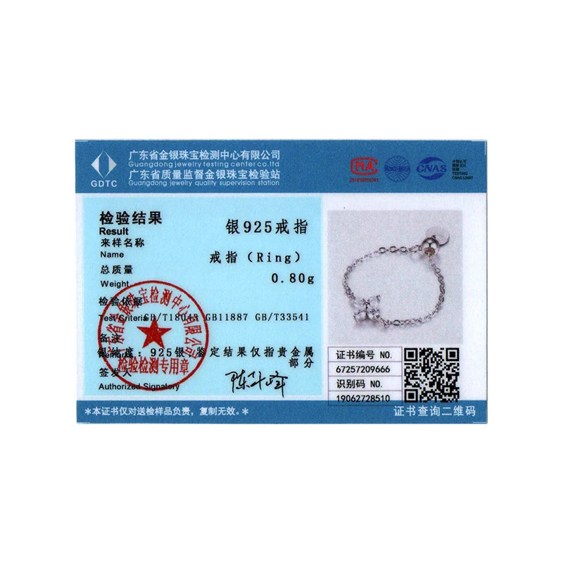 BAMOER 925 Sterling Silver Four Leaf Clover Lucky Chain Ring Adjustable Link Ring with Beads for Women Teen Special Party Gift