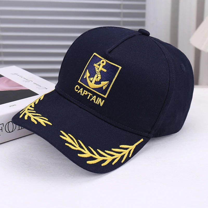 Fashionable Wheat Spike Embroidery Decorated Baseball Cap Versatile Navy Cosplay Dance Sun Protection UV-Blocking Hat