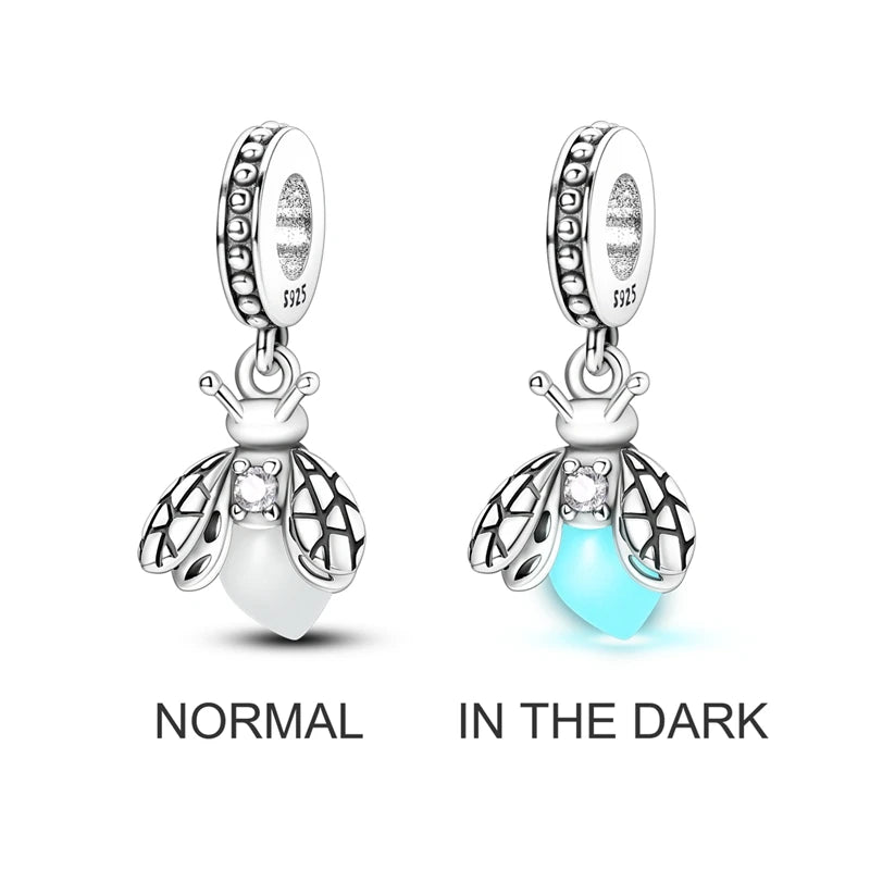 New Original Charms Beads Pendant 925 Silver Sterling Dog Cat Firefly Butterfly Dragonfly Charm For Woman Fashion Jewelry Making