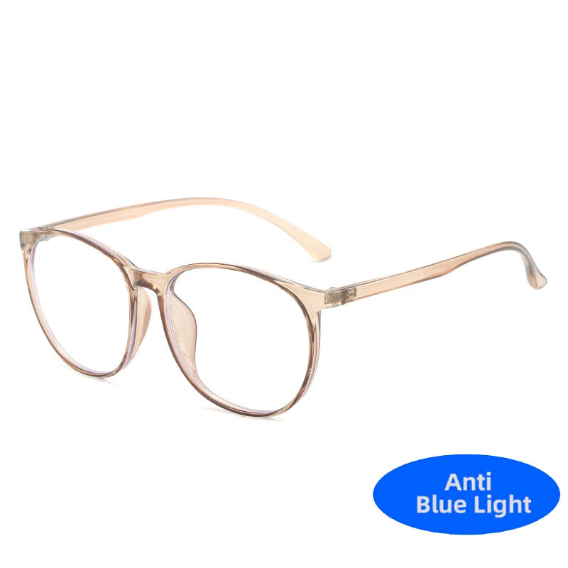 Runde, ultraleichte Computerbrille mit Blaulichtschutz, trendige optische Brille mit großem Rahmen, klare Gläser, übergroße Brille