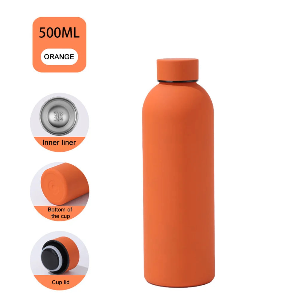Insulated Water Bottle Coffee Cup Thermal Flask Stainless Steel Small Mouth Thermos for Hot Cold Drinks Leakproof Vacuum Flasks