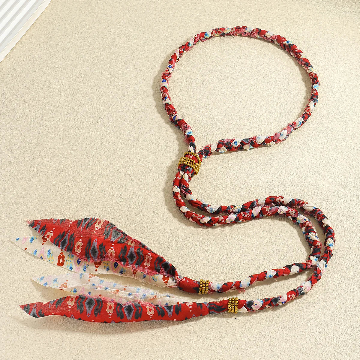 ZAA's New Handmade Woven Tie Style Scarf Necklace