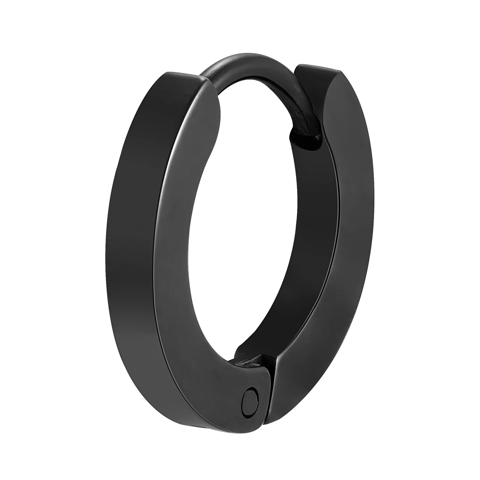 Vnox Glossy Stainless Steel Small Hoop Huggies Earrings for Women Men, Hand Polished Simple Metal Hoops, Minimalist Jewelry Gift