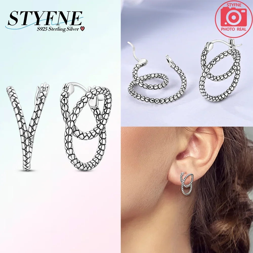 925 Sterling Silver Insect series butterflies luminous fireflies Hoop Earrings With Zircon for Wedding Party Women Jewelry Girls