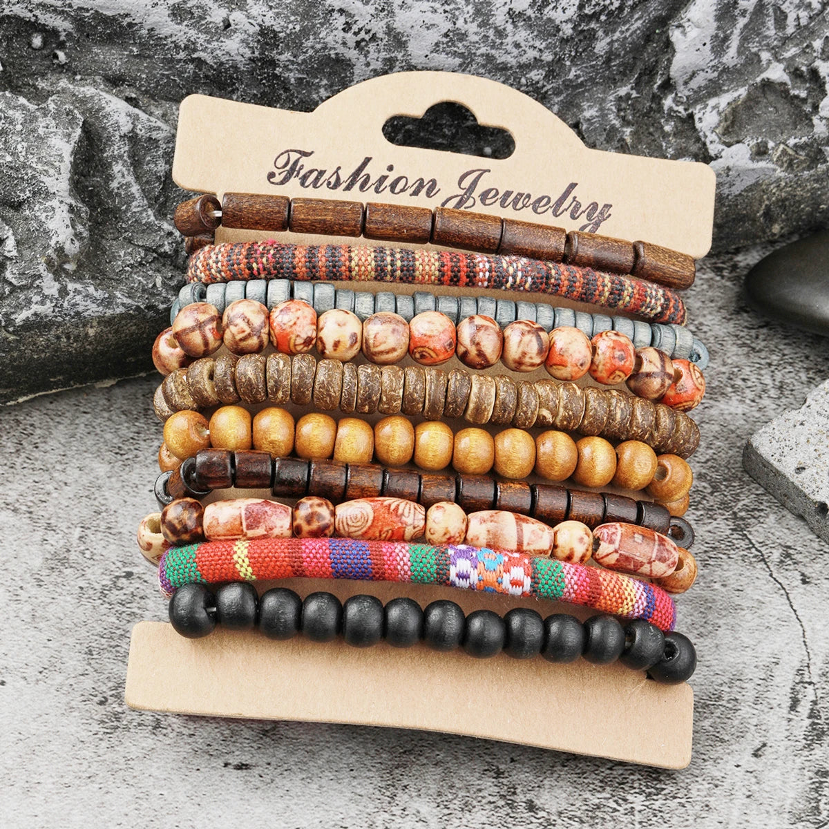 10pcs African Ethnic Pattern Bohemian Bracelets, Gypsy Freedom Symbol, Nepali Surfer Bracelets, Suitable for Travel Holiday Part