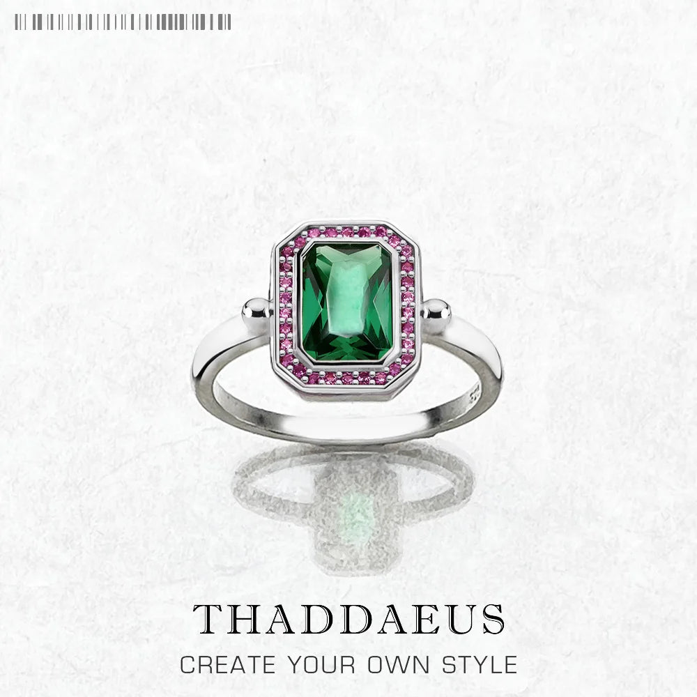 Bague Pierres Rouges Et Vertes,Bijou Fin Pour Femme,Printemps 2022,Tout Nouveau Cadeau Personnalisé En Argent Sterling 925