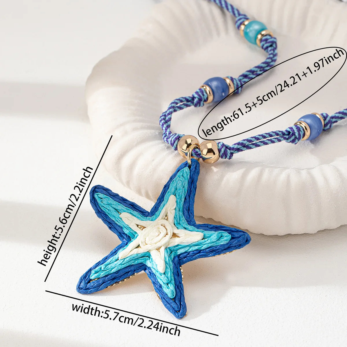 2025 Summer Vacation Lobster Crab Turtle Conch Fruit Pendant Bohemian Necklace