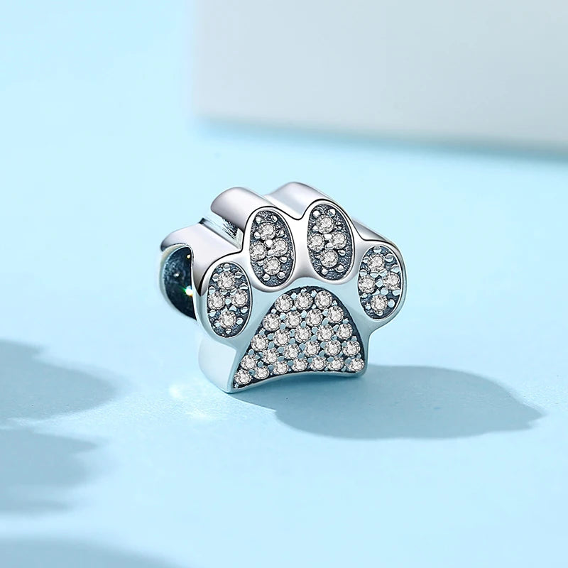 Original 925 Sterling Silver Charms Love Pets Dog Cat Paw Print Pendant Beads Fit Brand Bracelets Necklaces Women DIY Jewelry - Madeinsea©