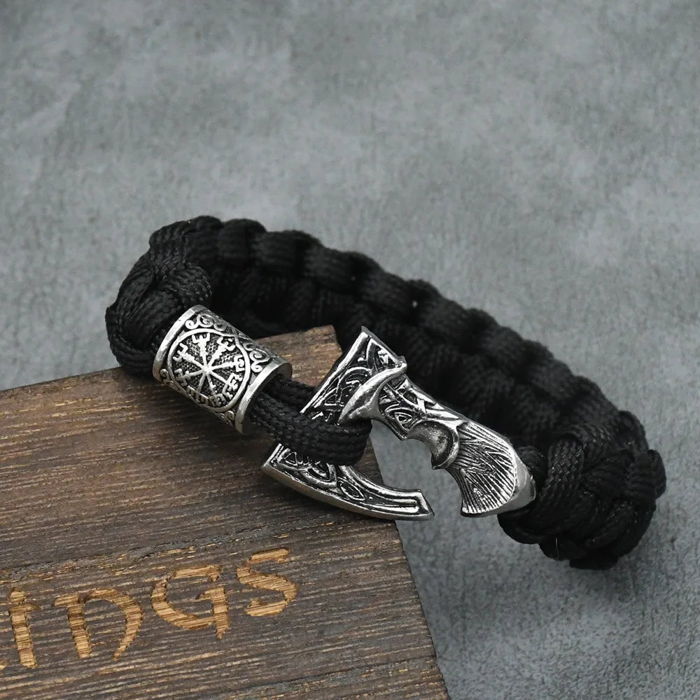 Bracelets de perles de la Trinité avec runes vikings nordiques pour hommes, marteau Mjolnir, paracorde, hache slave Perun, bracelet amulette, bijoux faits à la main pour hommes