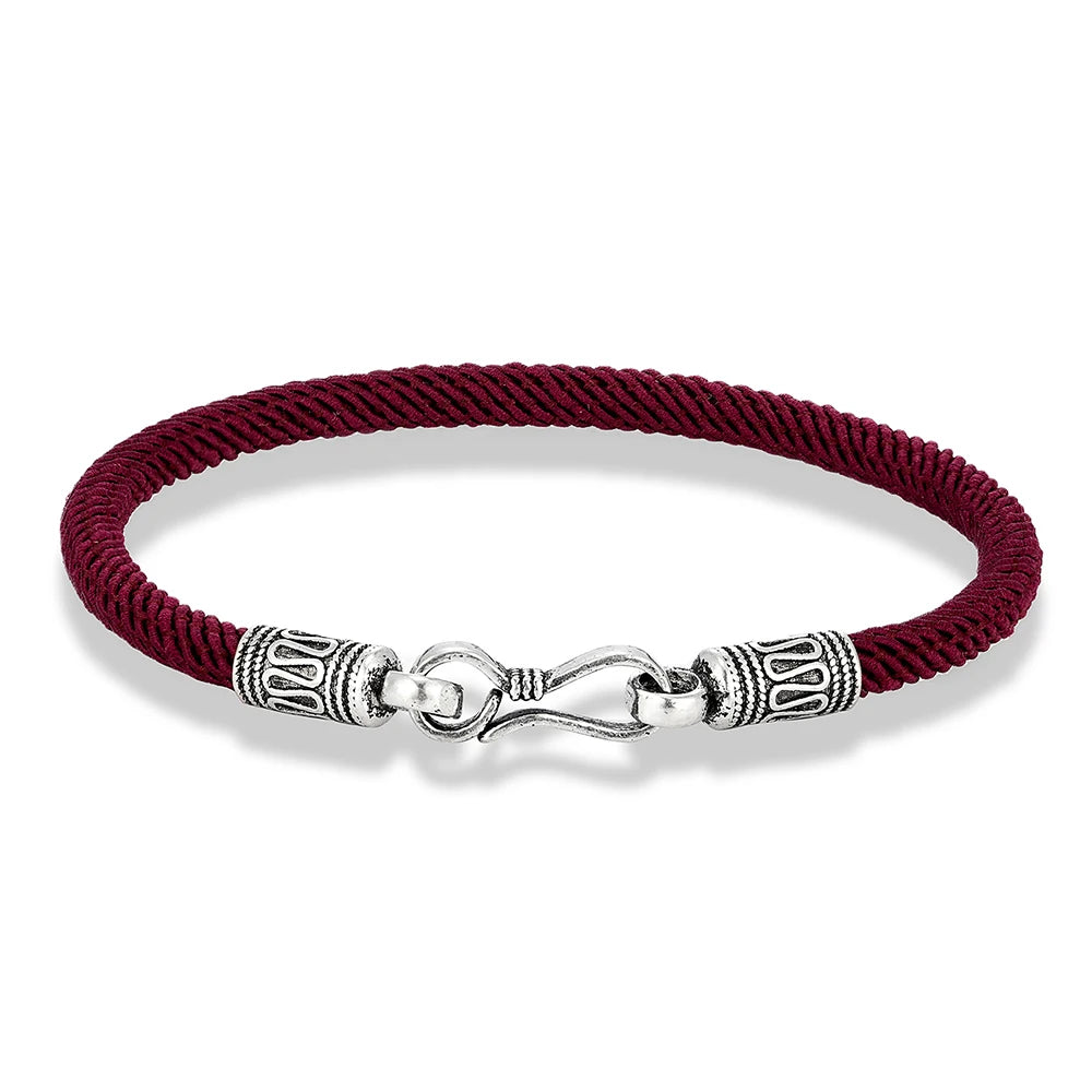 MKENDN 925 Sterling Silver 4mm Braided Rope Bracelet Anklet for Women Men Friendship Bracelet Trendy Jewelry GIfts