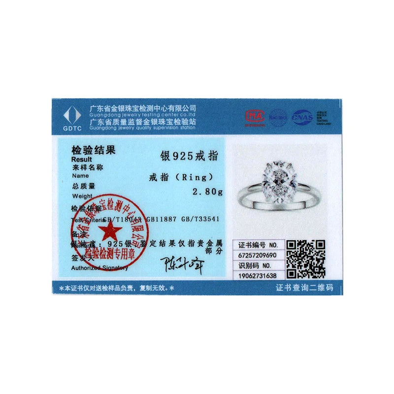 BISAER 925 Sterling Silver 3.5 Carat Oval Cut Engagement Ring Promise Band Plated White Gold for Women Wedding Fine Jewelry Gift