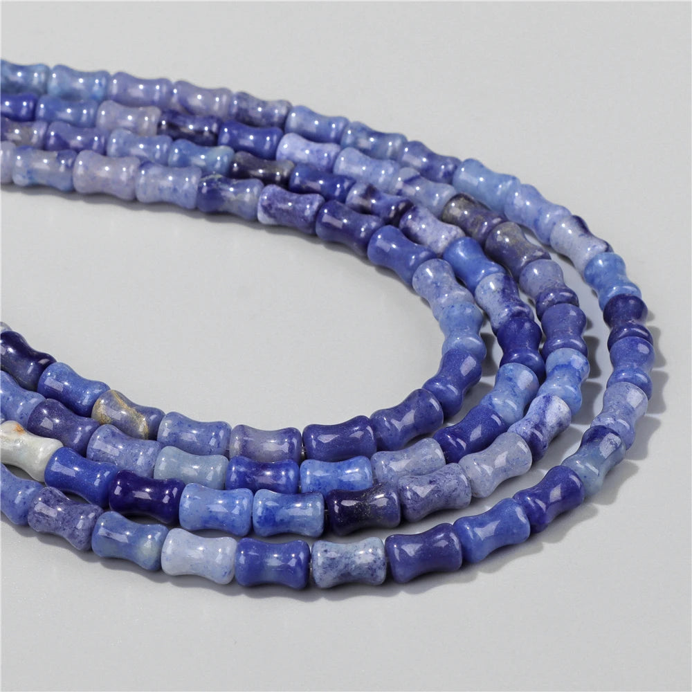 6X10mm Natural Stone Bead Bamboo Shape Aventurine Jaspers Sodalite Loose Spacer Beads For Jewelry Making Handmade DIY Accessorie